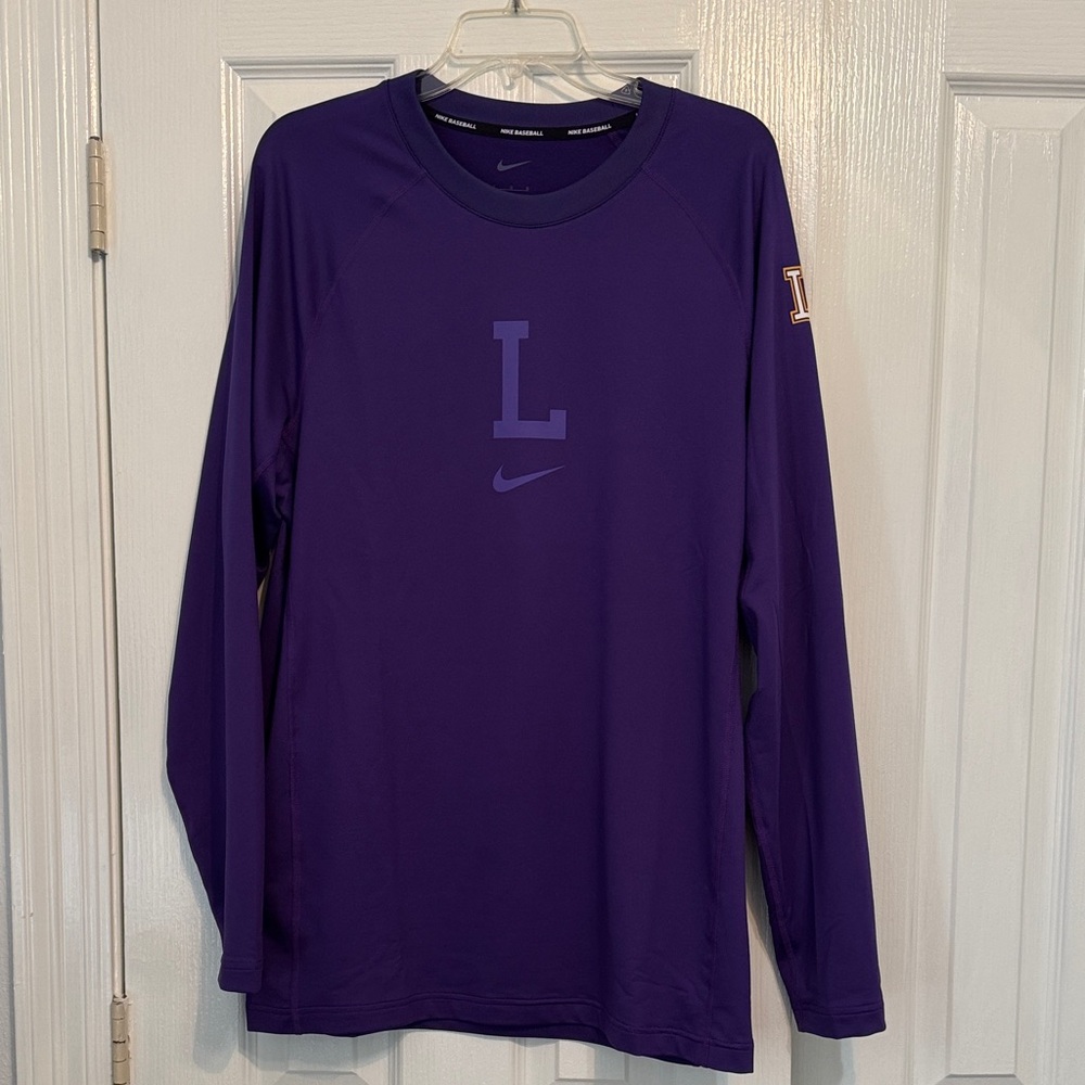 Nike team issued LSU Baseball dri fit shirt Size L